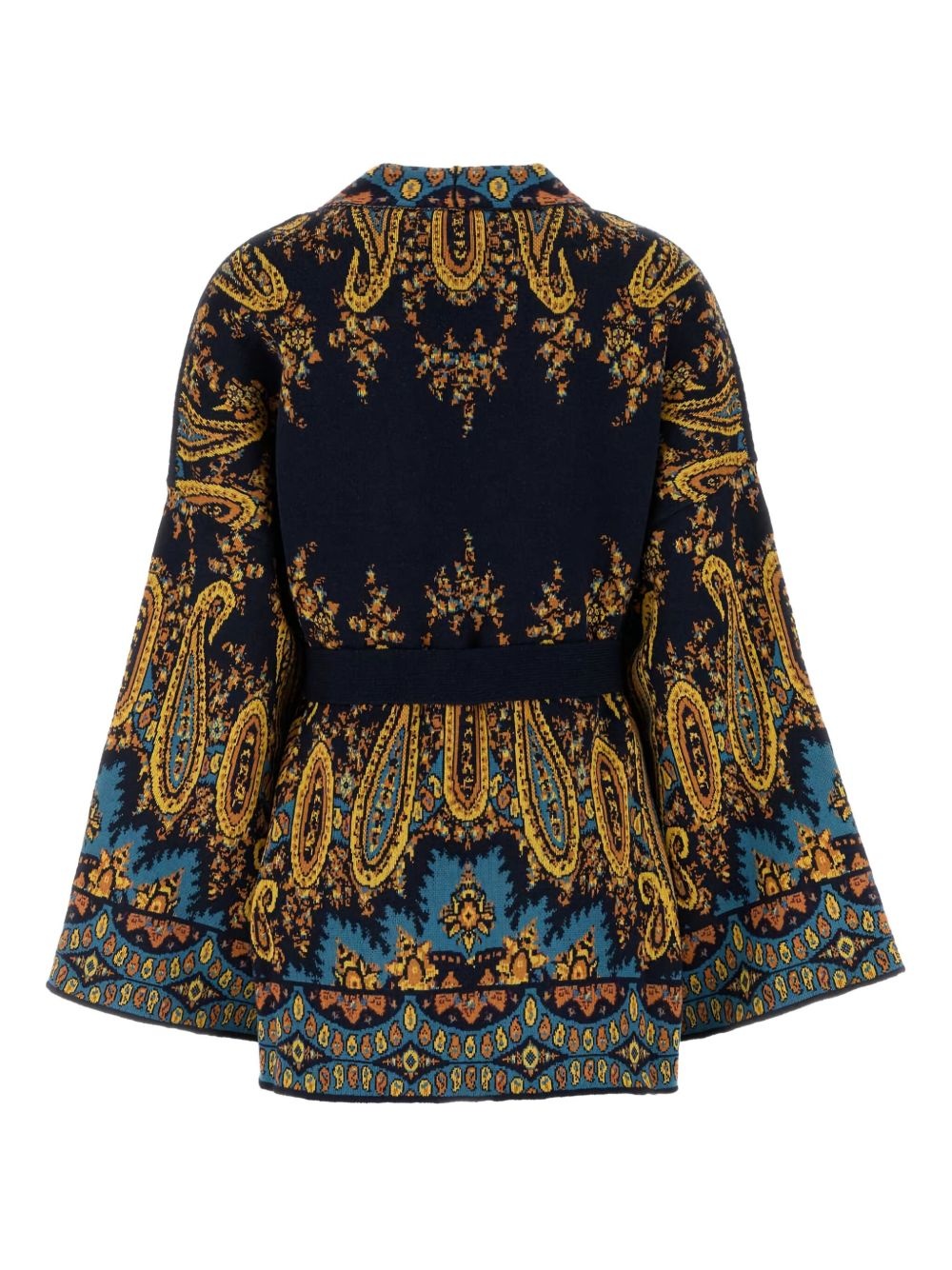 paisley-patterned belted cape - 2