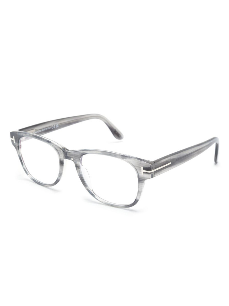 TOM FORD FT5898B logo-engraved round-frame glasses outlook