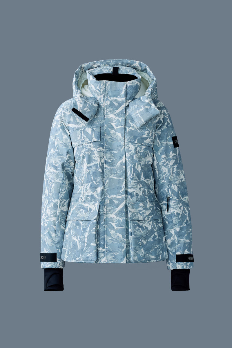 ICLYN-FP Frost print down ski jacket 1