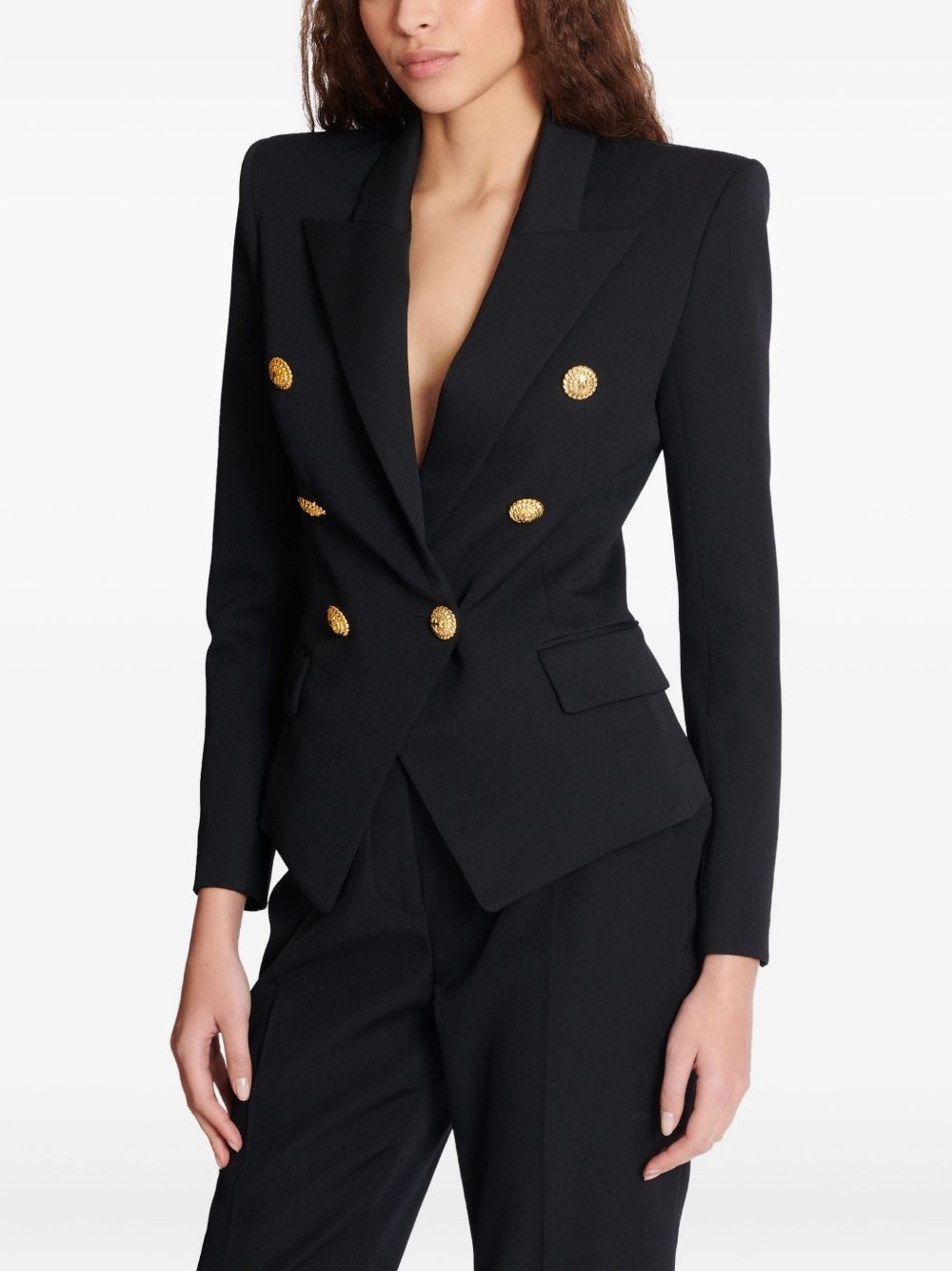 double-breasted fitted jacket - 7