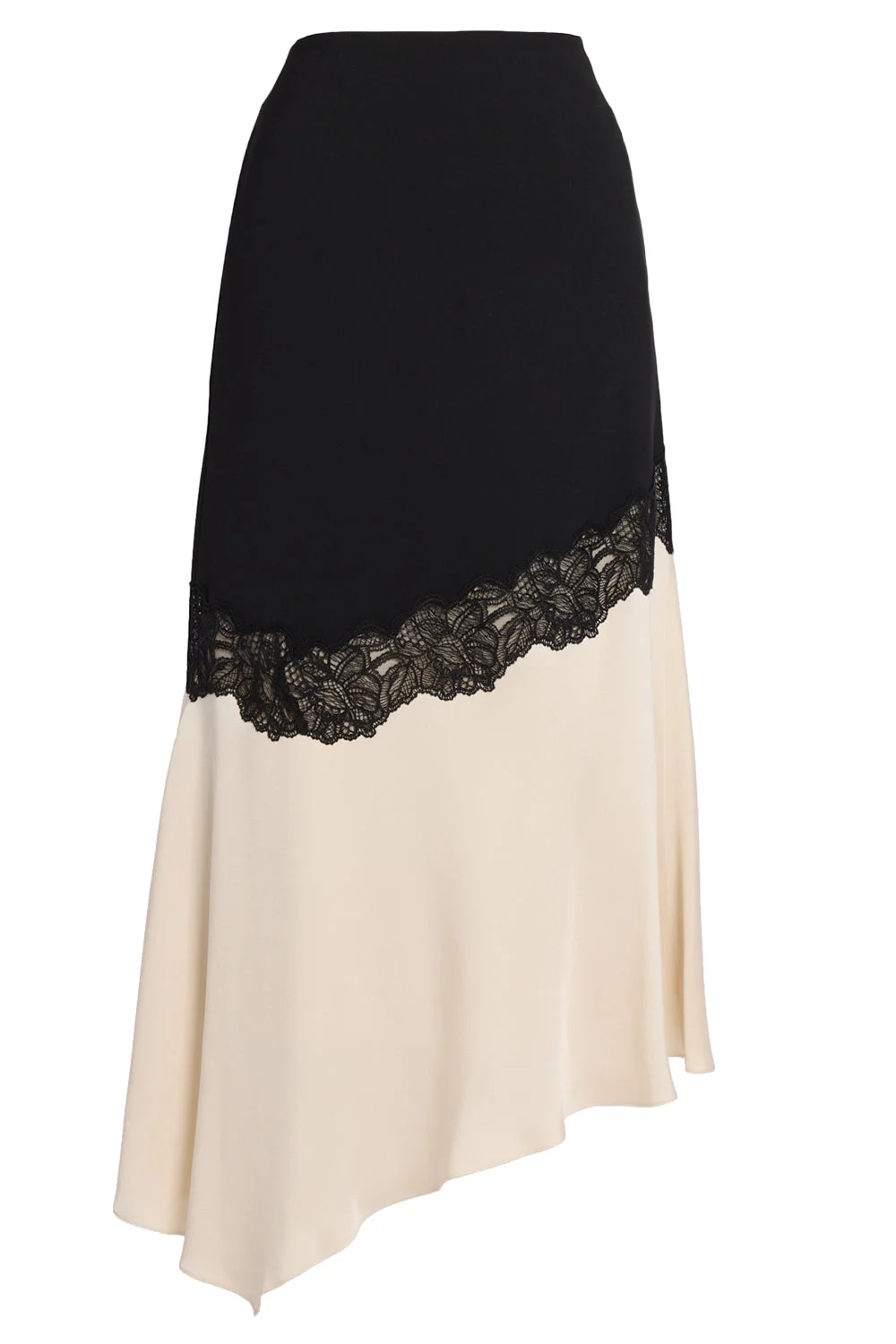 Lace Asymmetrical Midi Skirt - 1