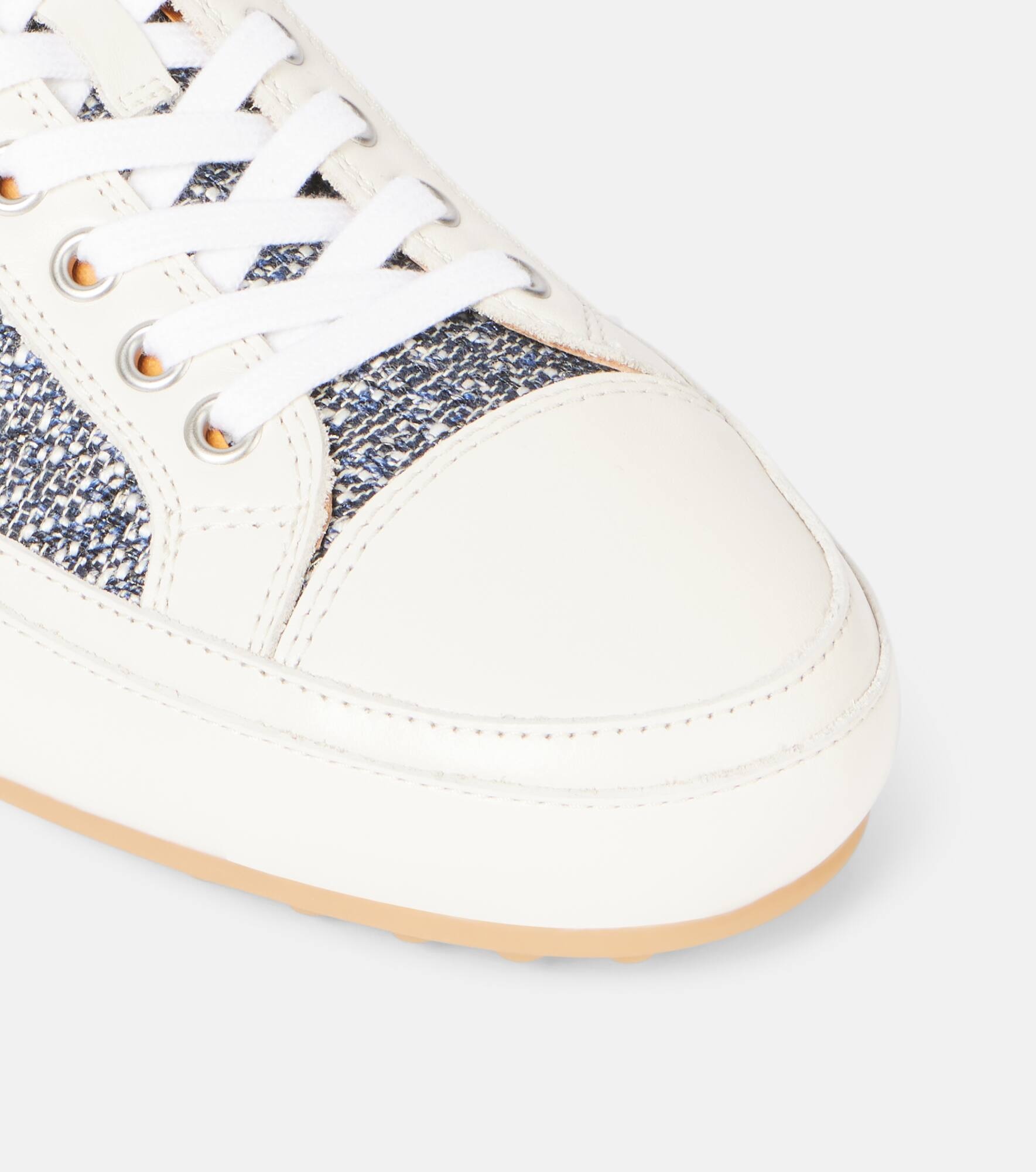 Tweed and leather sneakers - 5