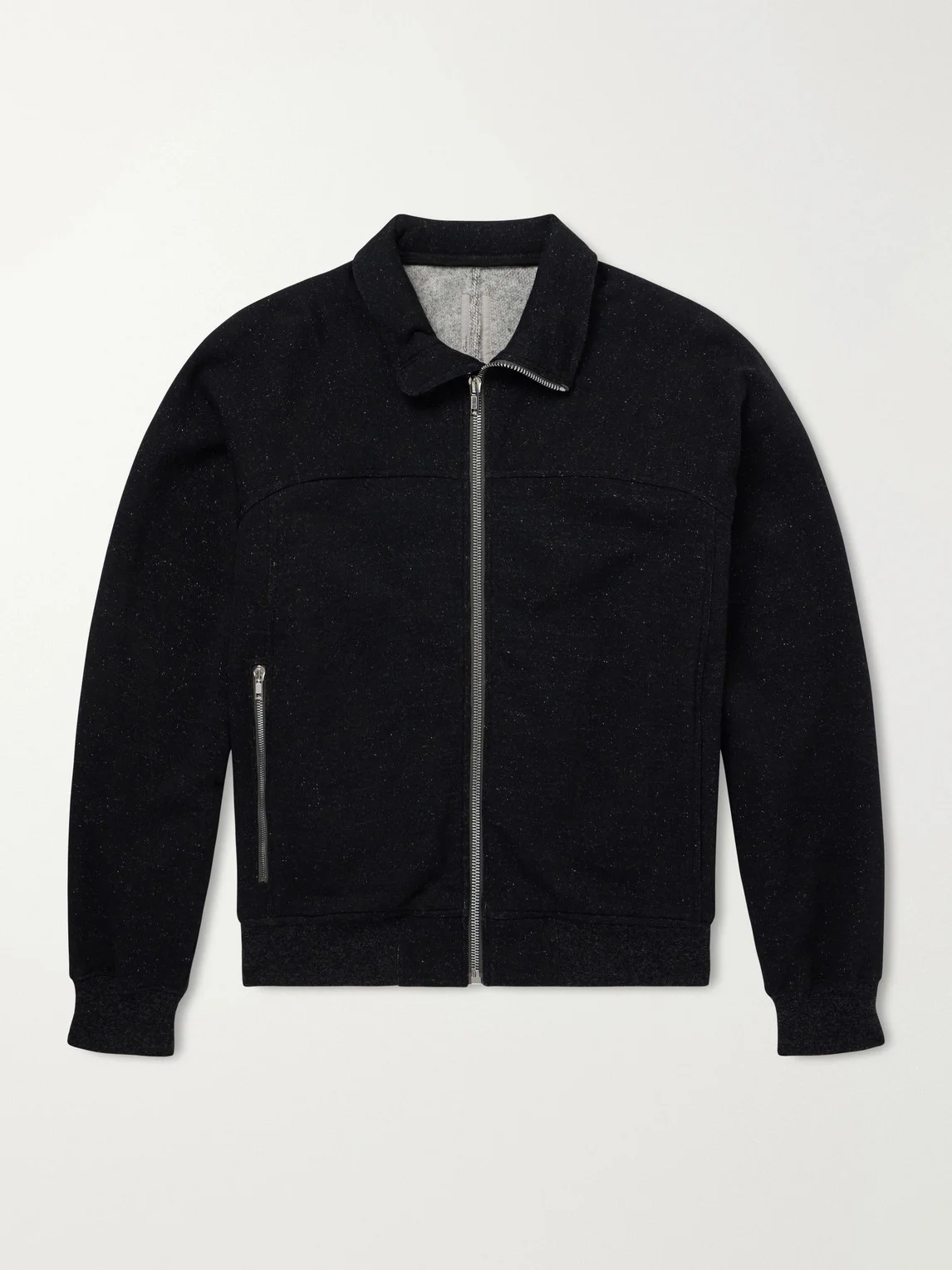 Wool and Cotton-Blend Zip-Up Sweater - 1