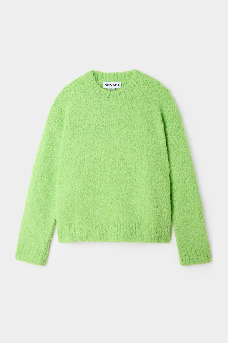 ASTRAKAN ROUND NECK SWEATER / acid green 1