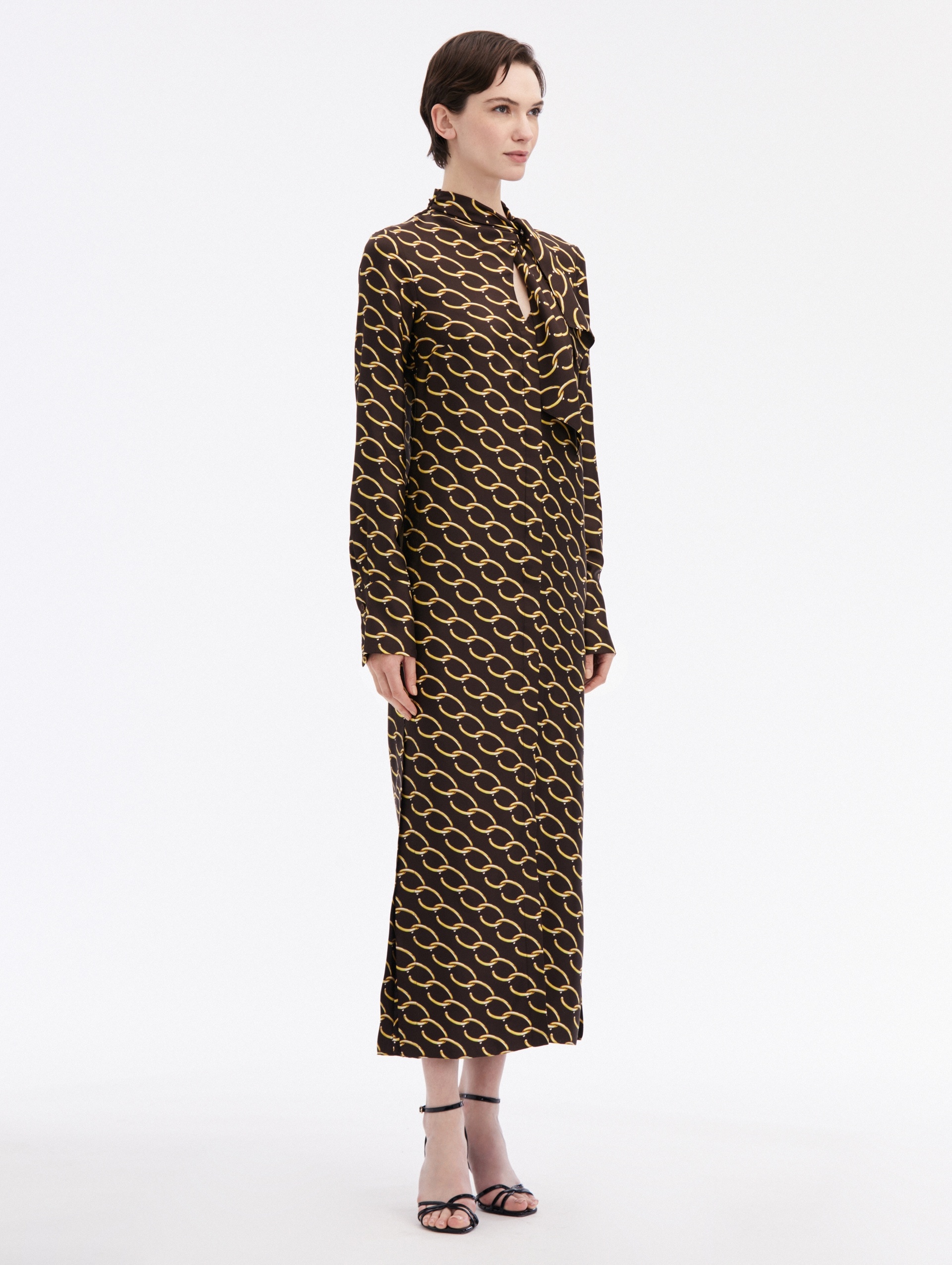 OSCAR CHAIN-LINK SILK TWILL TUNIC - 3