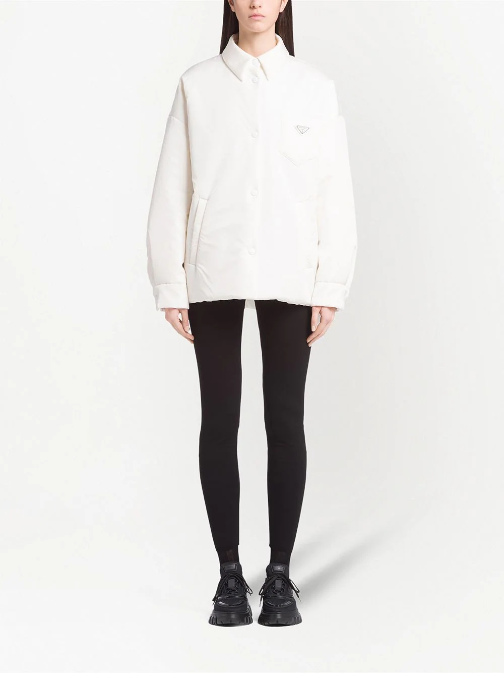 Prada Re-Nylon padded shirt jacket | farfetch | REVERSIBLE