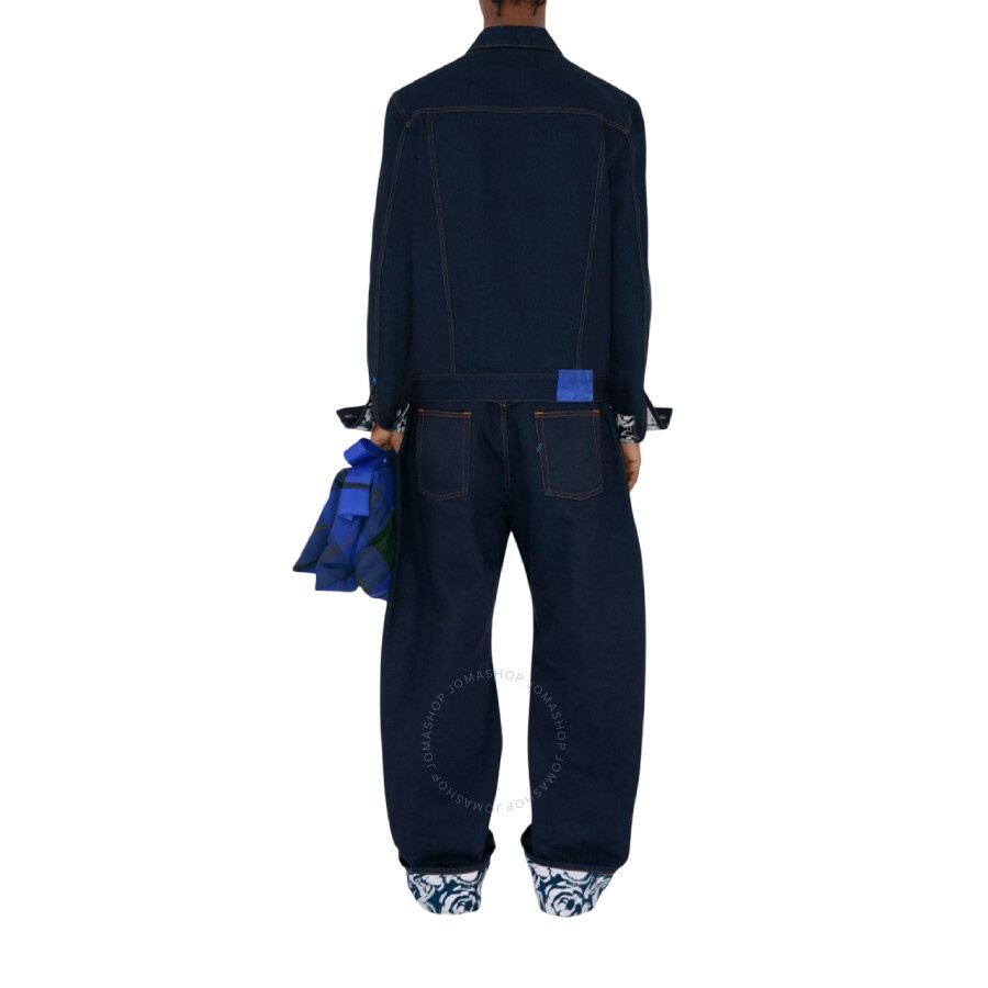 Burberry Logo Patch Cotton Wide Leg Cotton Jeans - 3