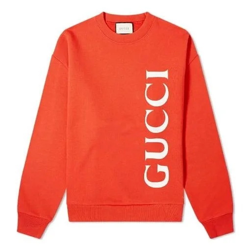 Gucci Large Logo Pure Cotton Round Neck Brick Red 599345-XJB1C-6068 - 1