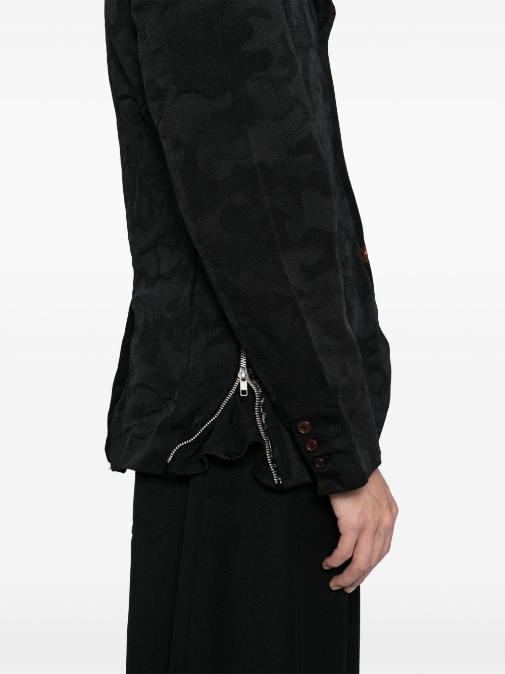 camouflage jacquard zip jacket - 5