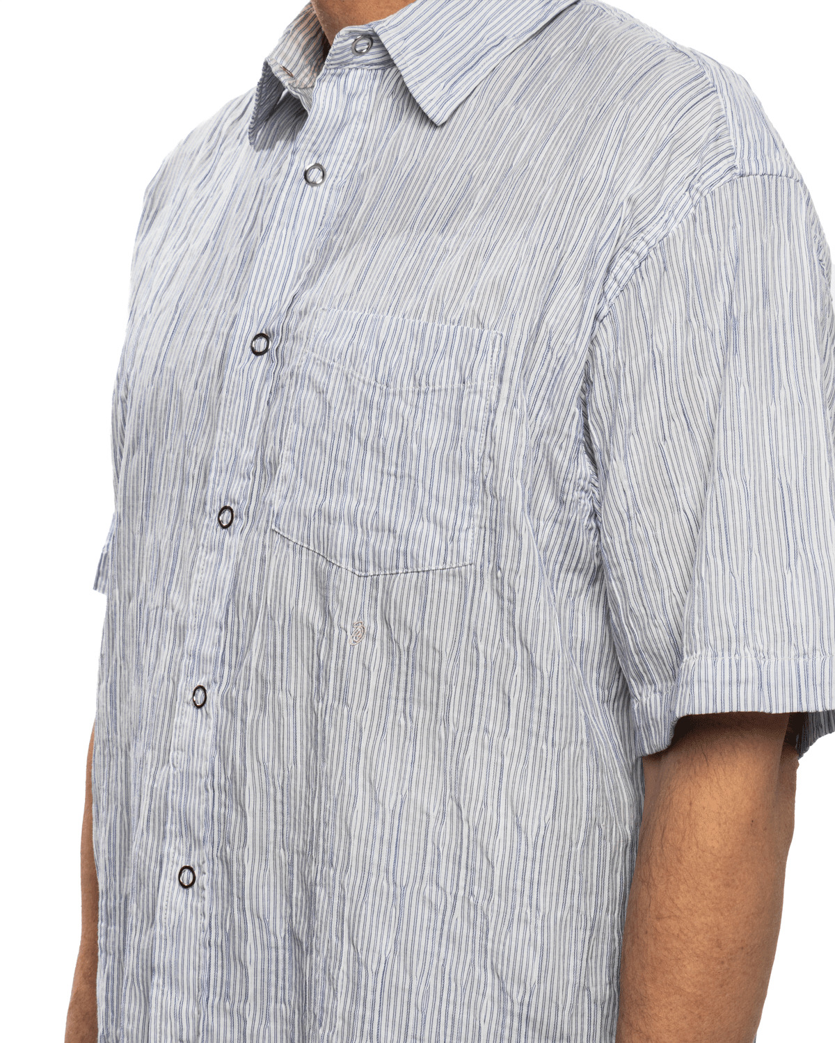 Wavy Striped Shirt Blue - 4