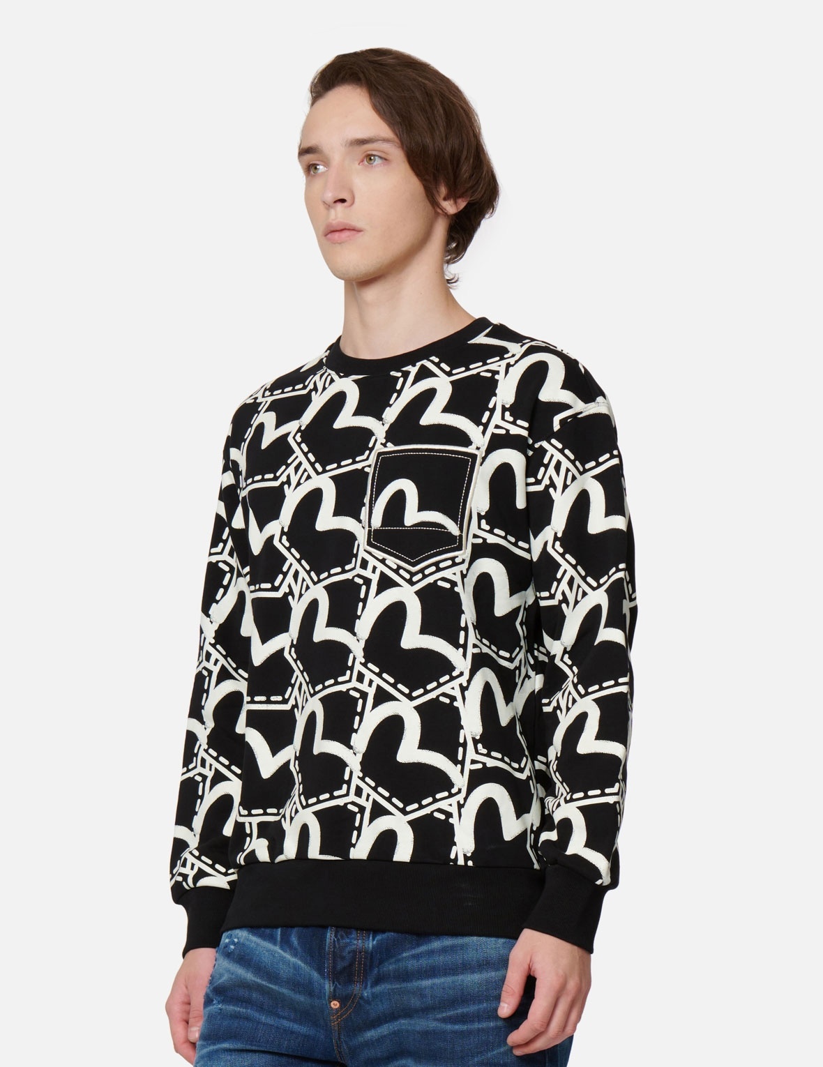 ALLOVER SEAGULL POCKET GRAPHIC PRINT SWEATSHIRT - 7