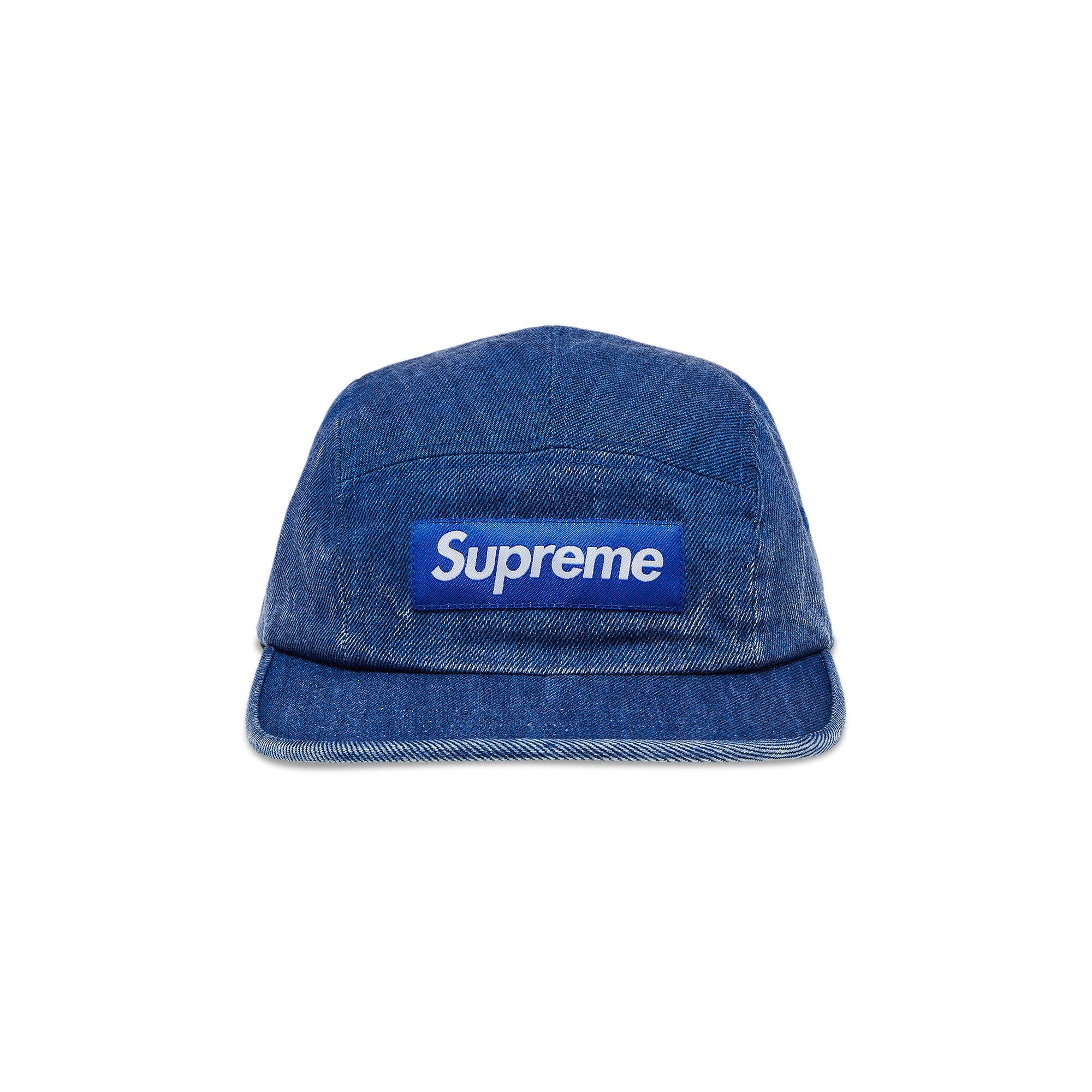 Supreme Coated Denim Camp Cap 'Royal' - 1