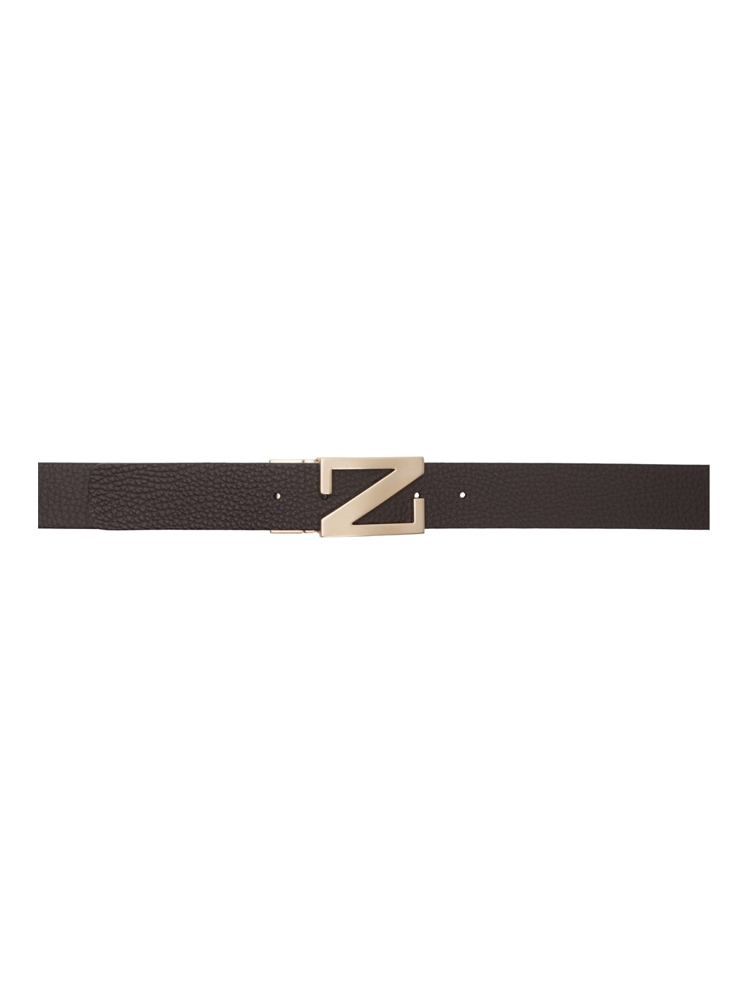 Brown Leather Reversible Belt - 1