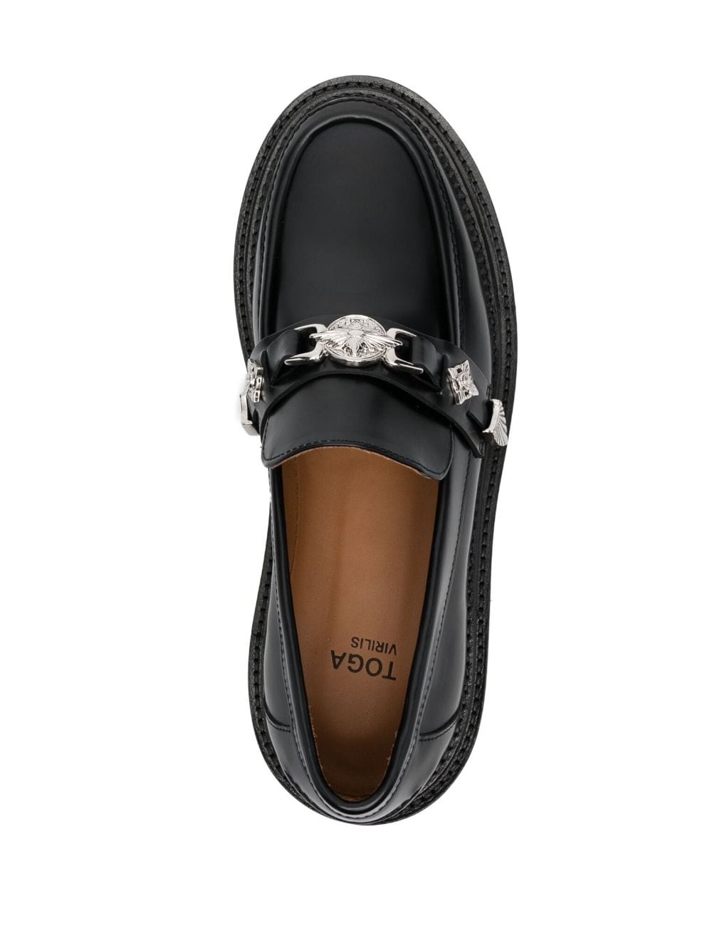 chunky leather loafers - 4