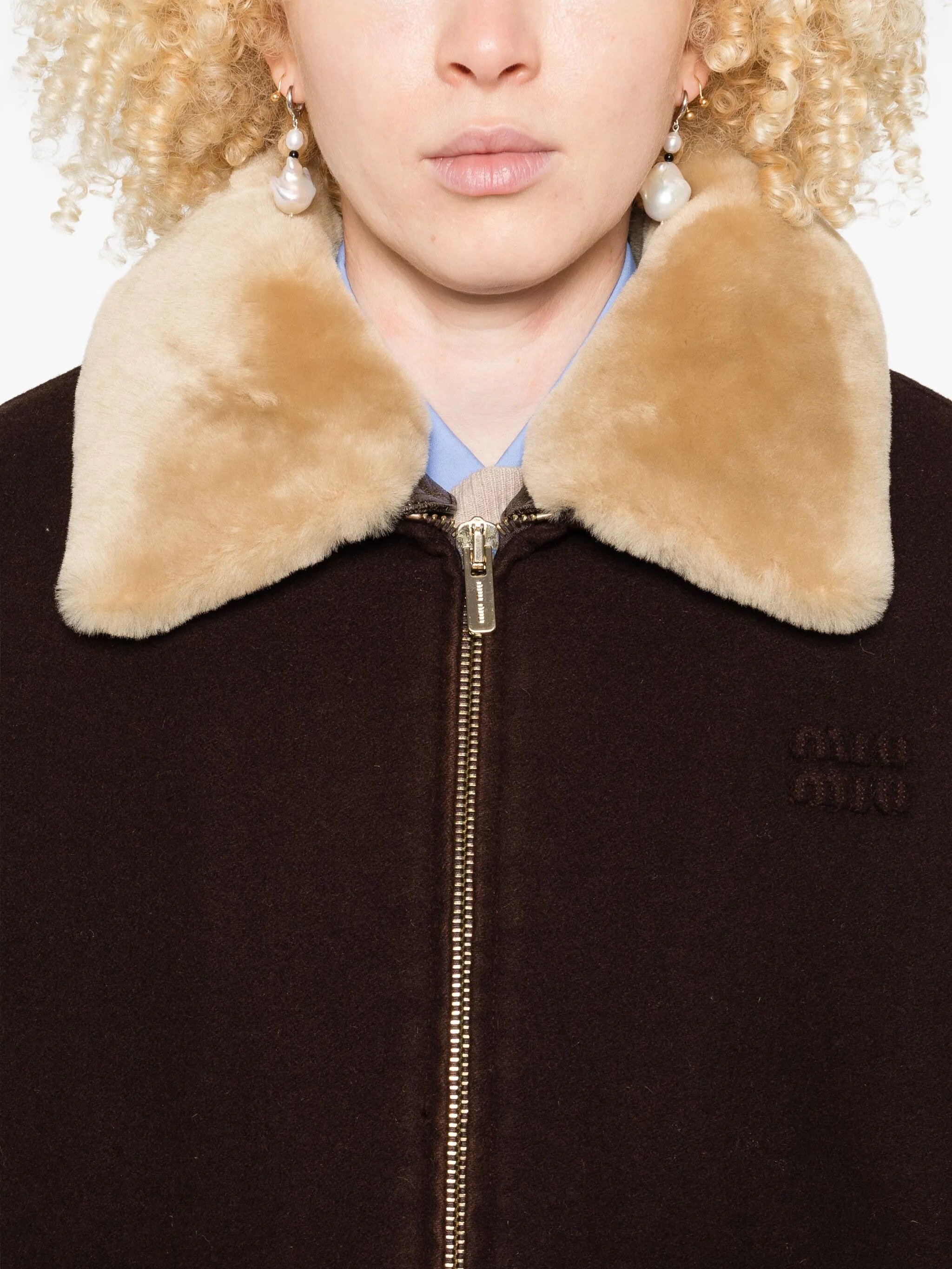 Miu Miu Faux-fur Collar Jacket - 4