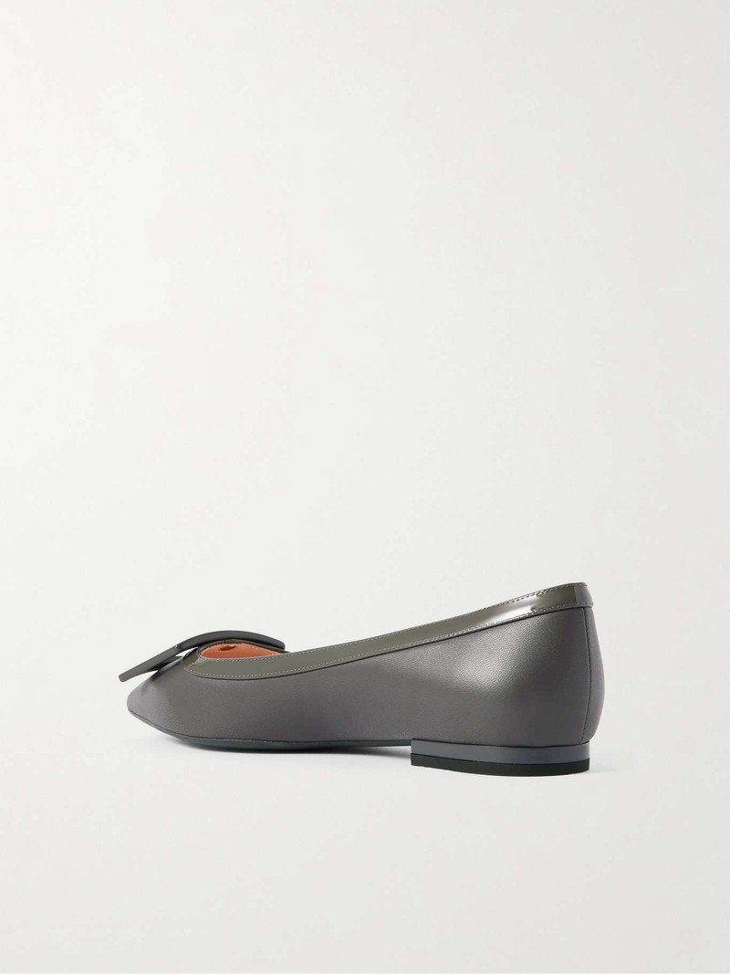 Gommettine buckled leather ballet flats Dark gray 3