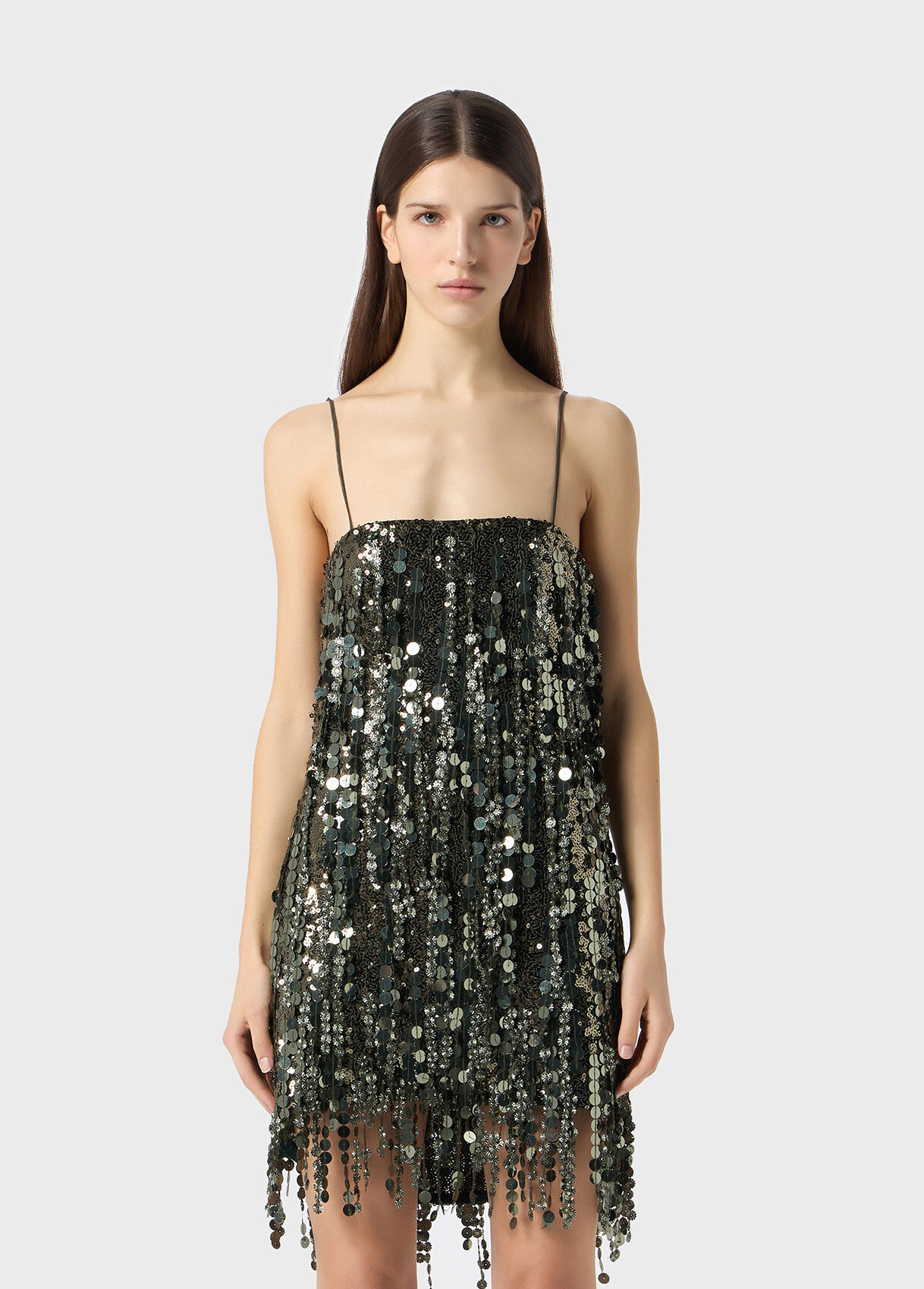 DRESS WITH SEQUIN, FLOWER AND BUGLE BEAD EMBROIDERY - 2