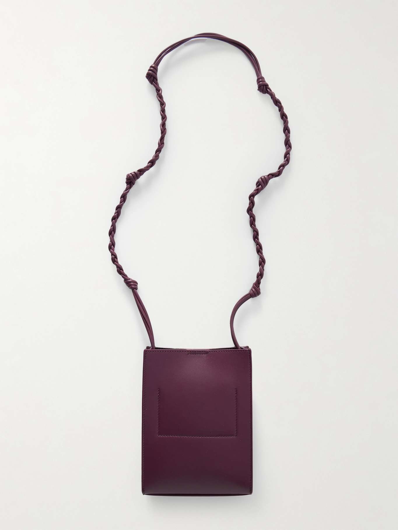 Small knotted leather shoulder bag Burgundy - 3