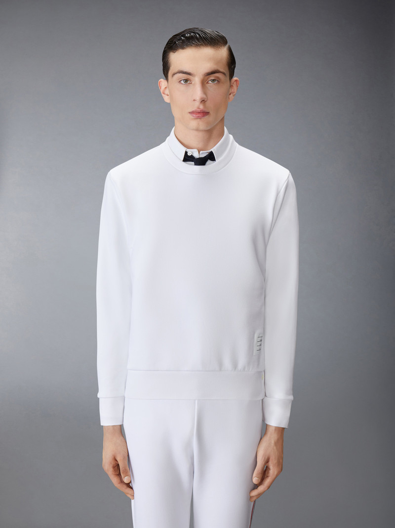 Thom Browne CLASSIC LOOPBACK CENTER BACK STRIPE CREWNECK PULLOVER outlook