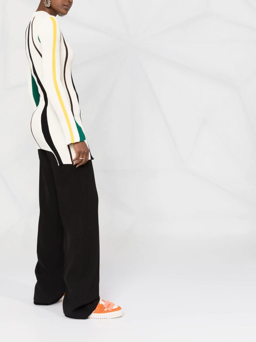 logo ribbed-knit jumper - 4