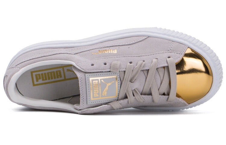 (WMNS) PUMA Suede Platform 'White Gold' 362222-01 - 4