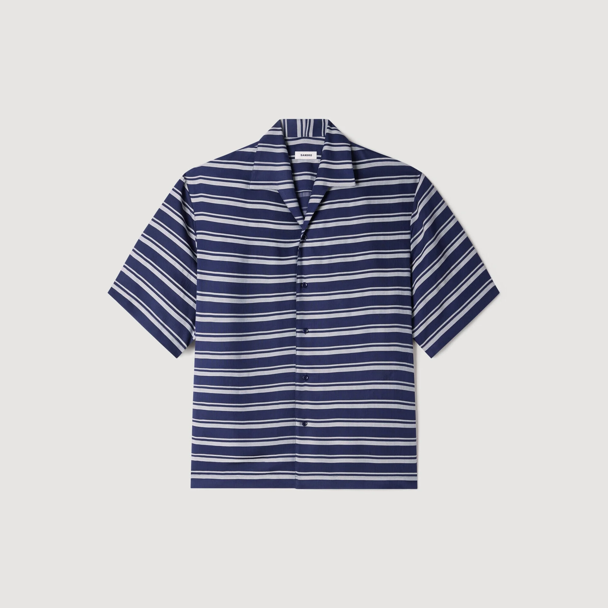 STRIPED BOAT NECK SHIRT - 1