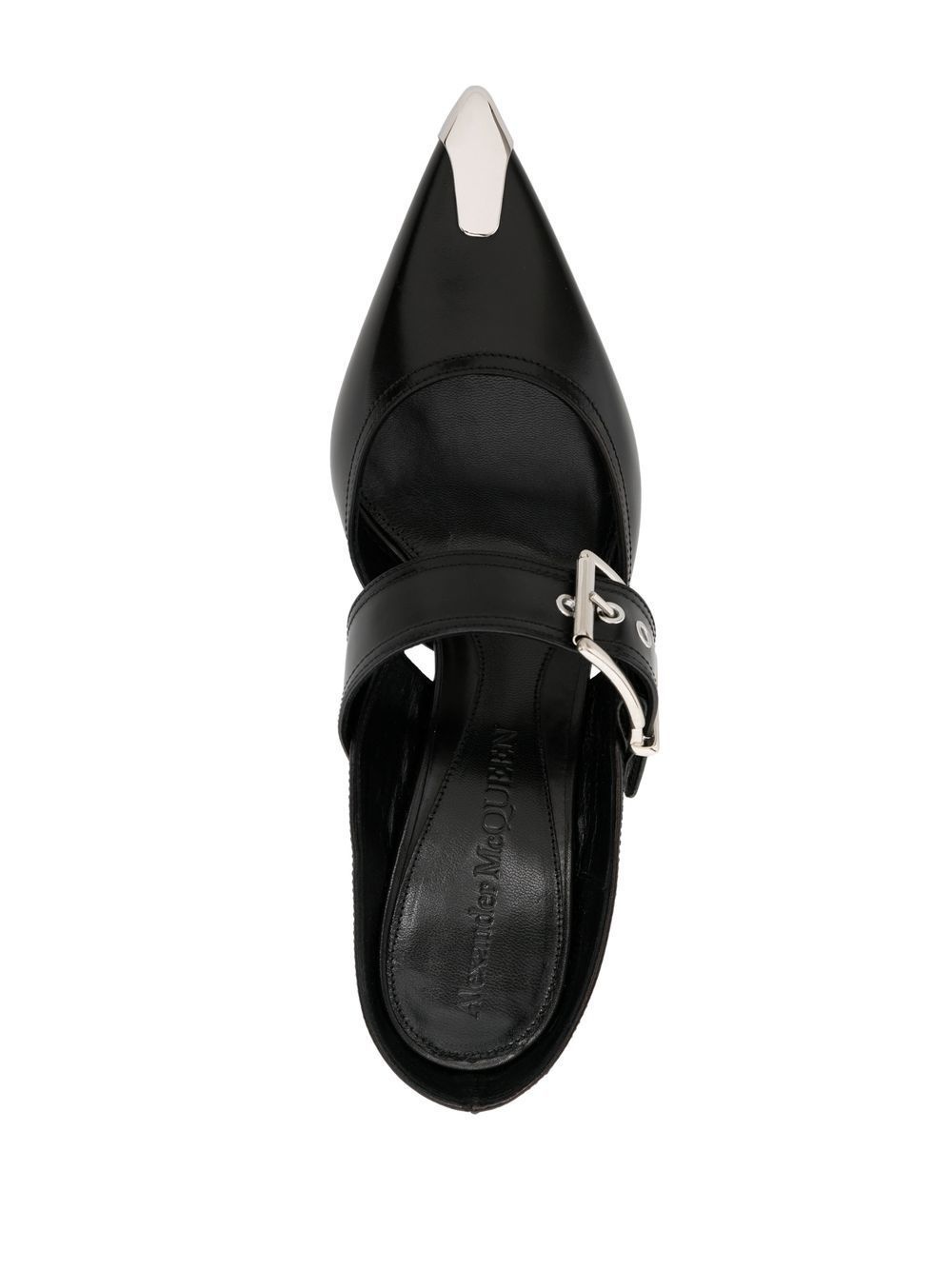 Punk Buckle 40mm leather mules - 4