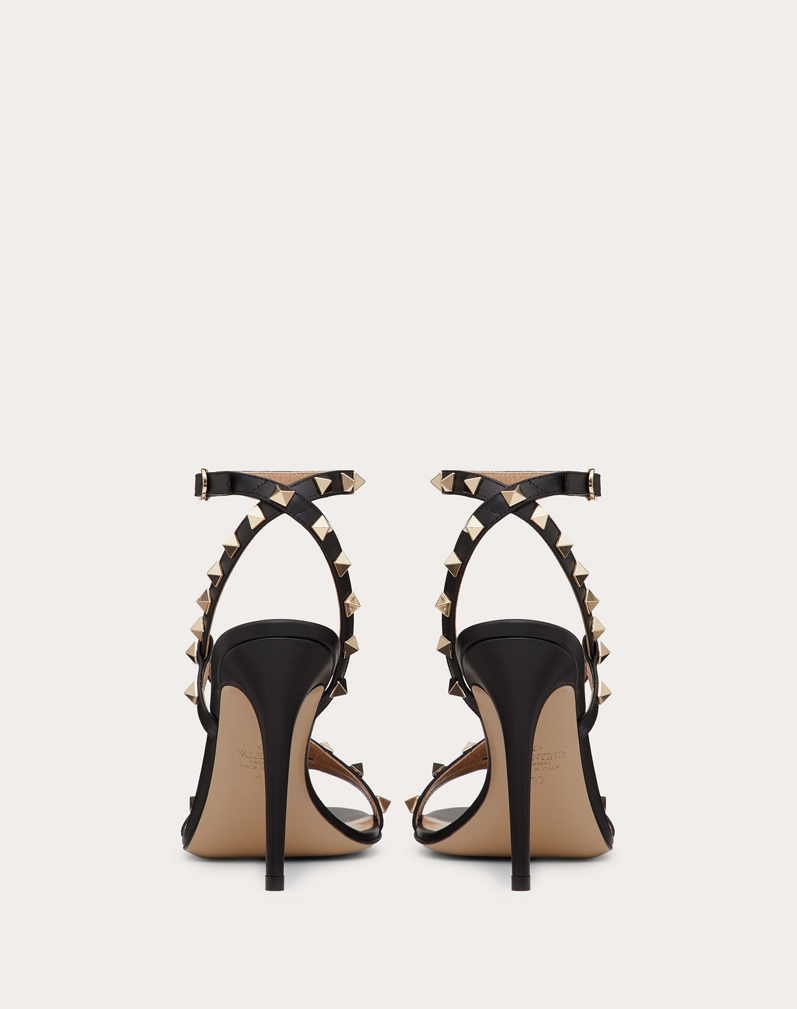 Rockstud Calfskin Sandal 100 mm - 3