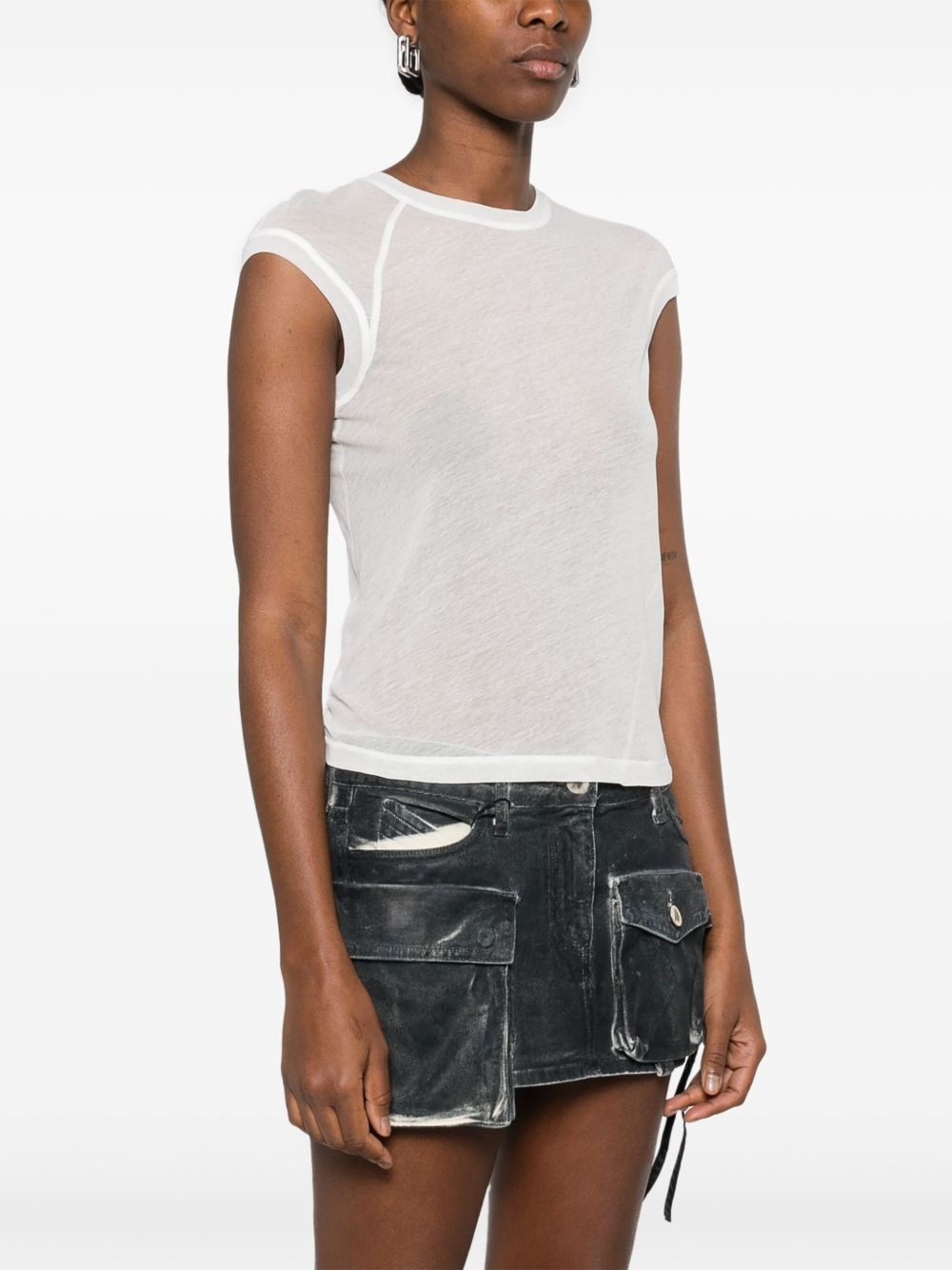 twisted sheer T-shirt - 3