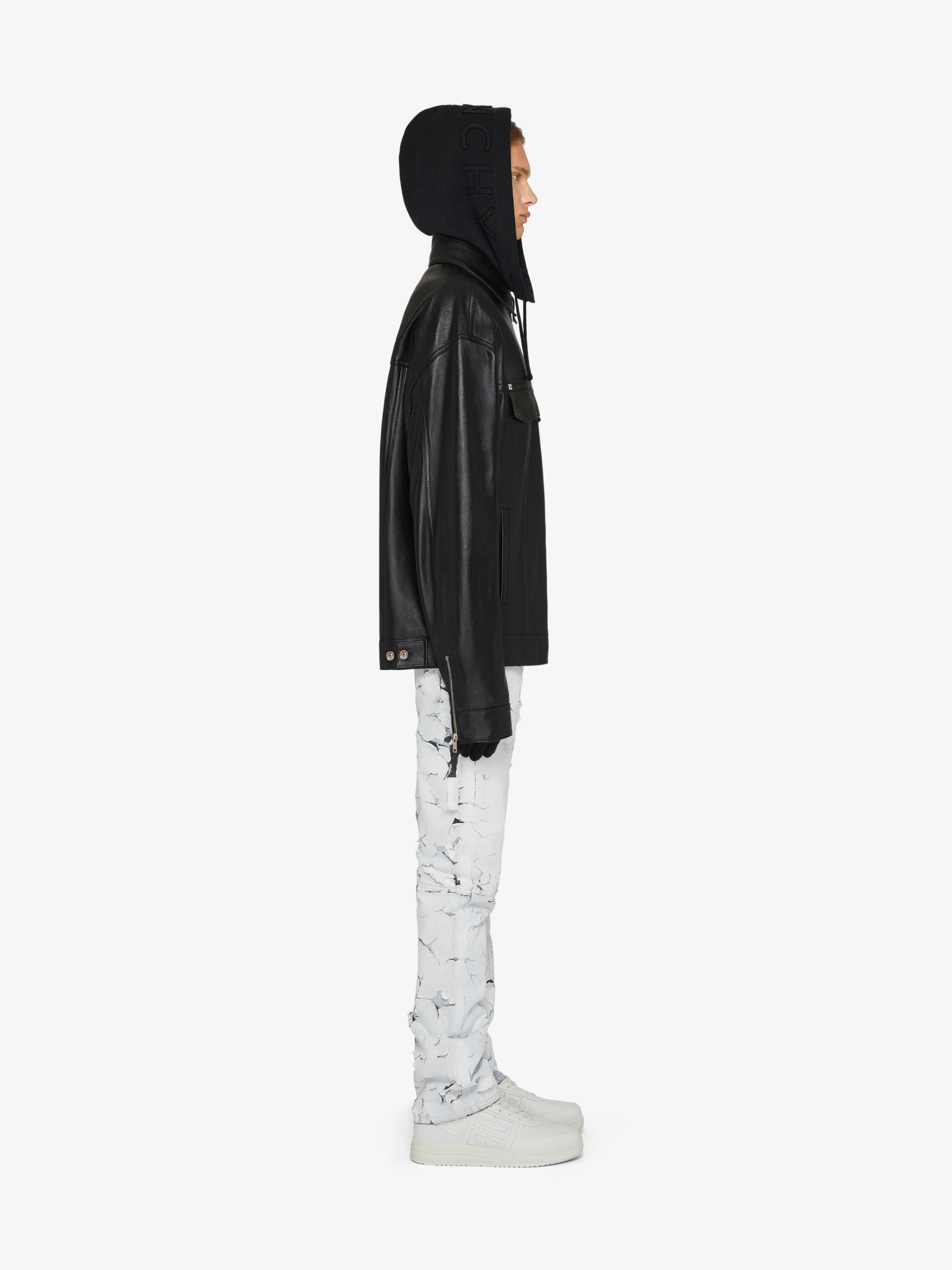 JEANS WITH ZIPS IN CRACKLED COATED DENIM - 3