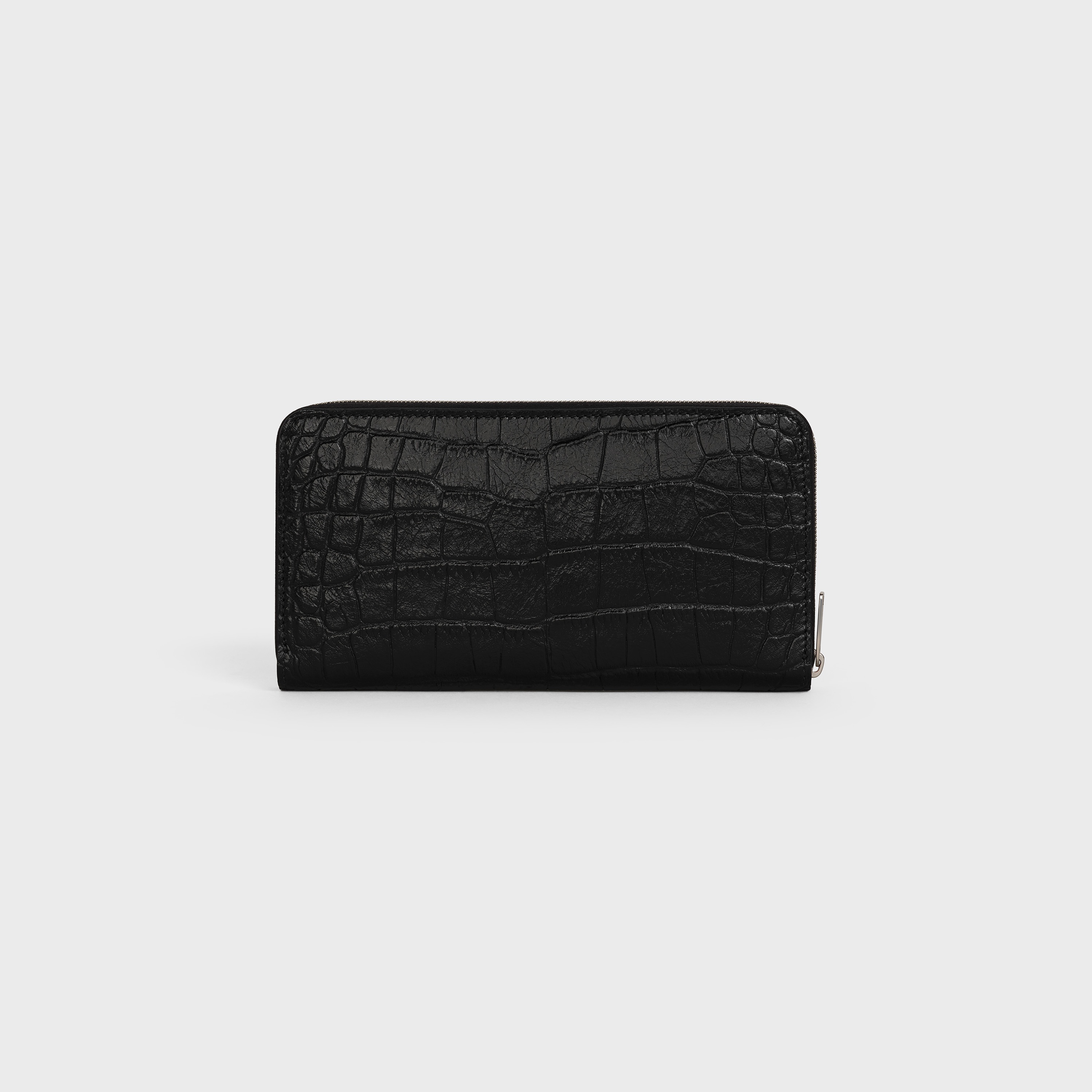 Large zipped wallet in Crocodile Embossed Calfskin - 3