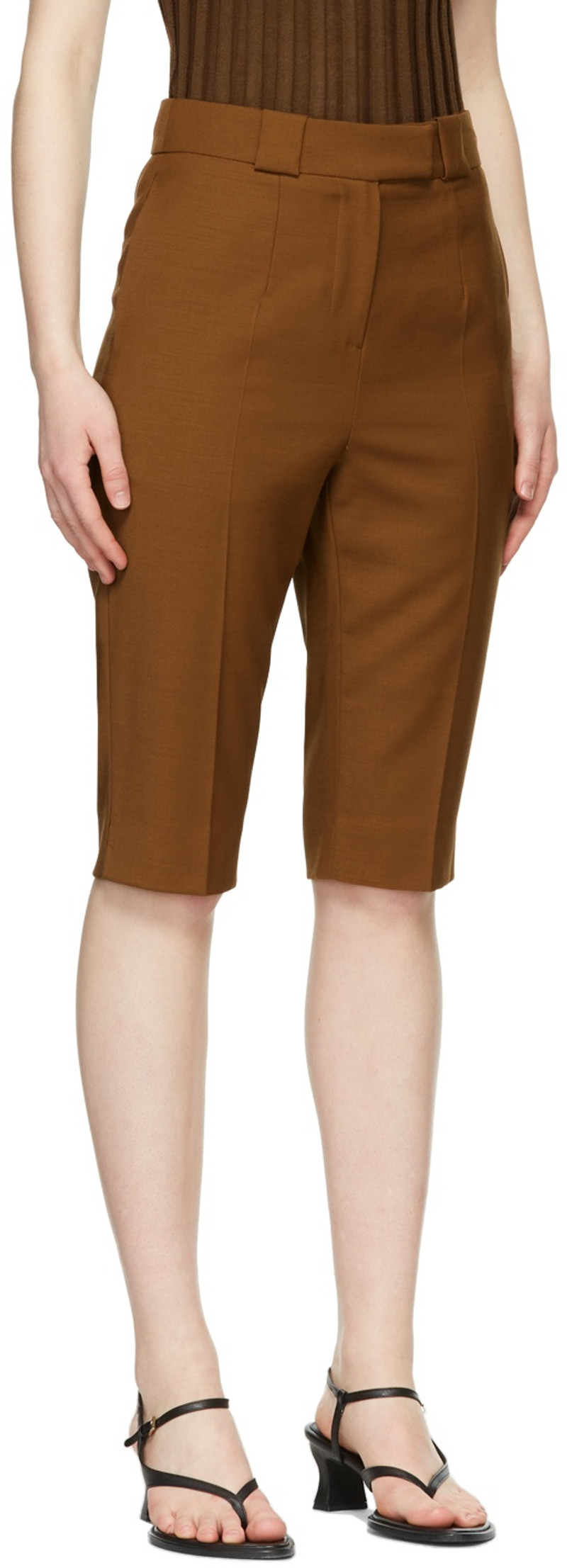 LVIR Brown Wool Shorts outlook