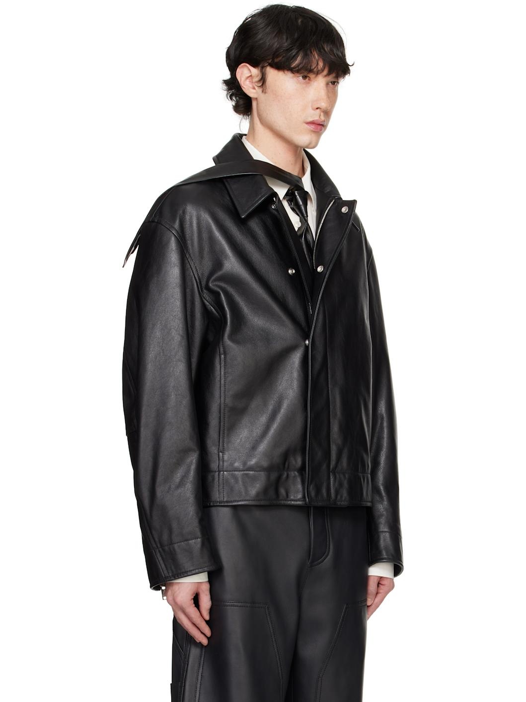 Black Natural Calf Leather Jacket - 2