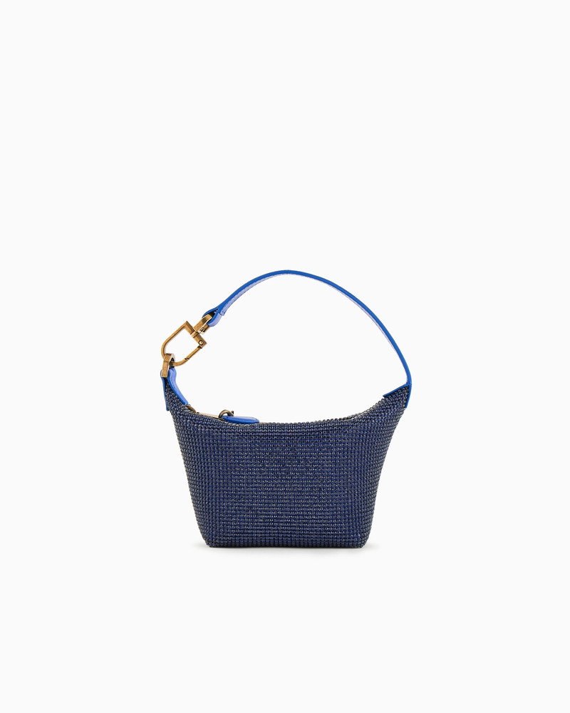 La Prima Soft mini handbag in metallic knit with rhinestones 1