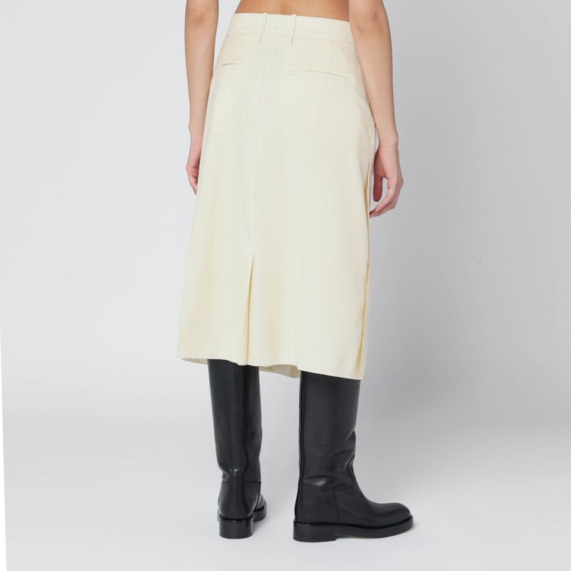 Jil Sander Vanilla-Coloured Wool Skirt Women - 2