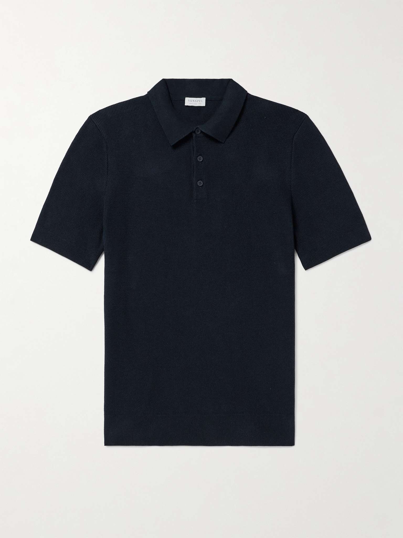 Ribbed Cotton Polo Shirt - 1