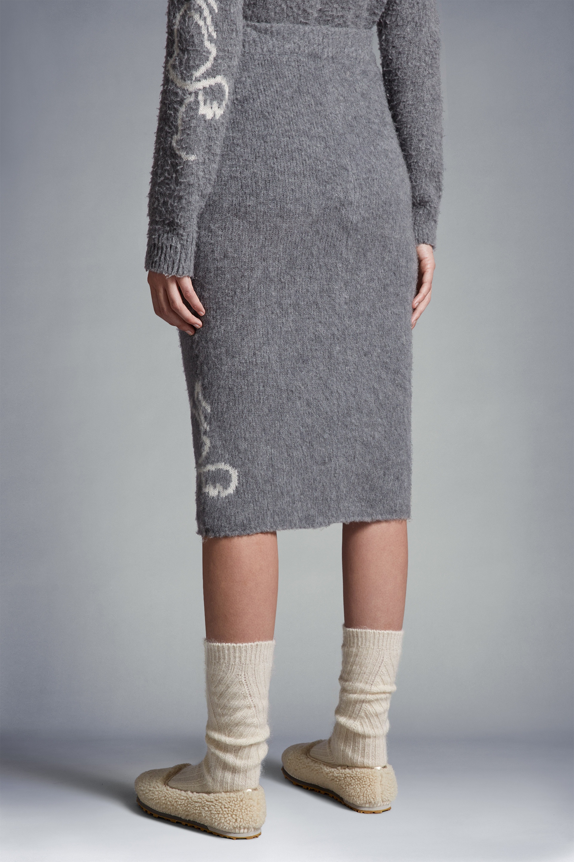 Wool Blend Pencil Skirt - 5