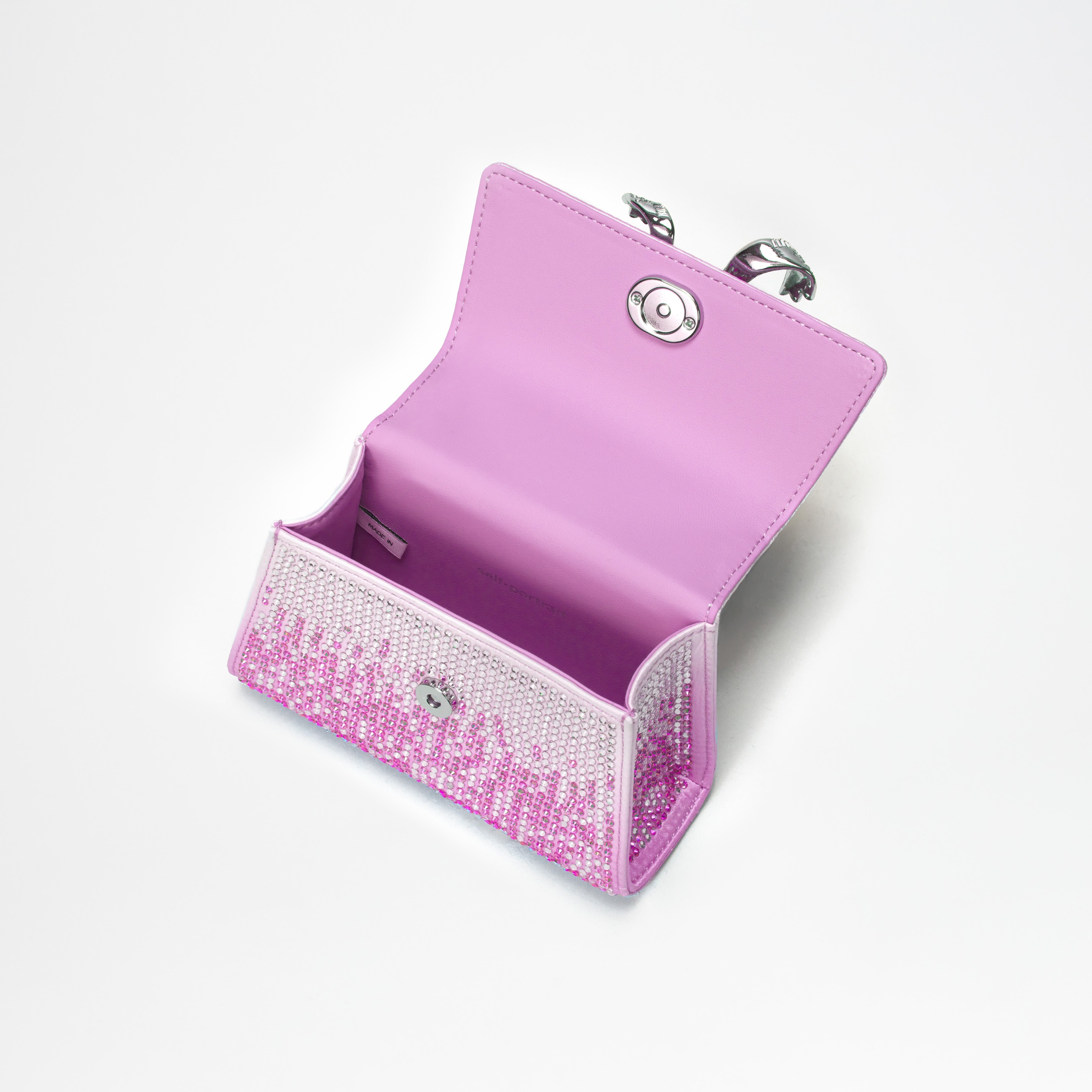 Pink Ombre Rhinestone Bow Micro Bag - 5
