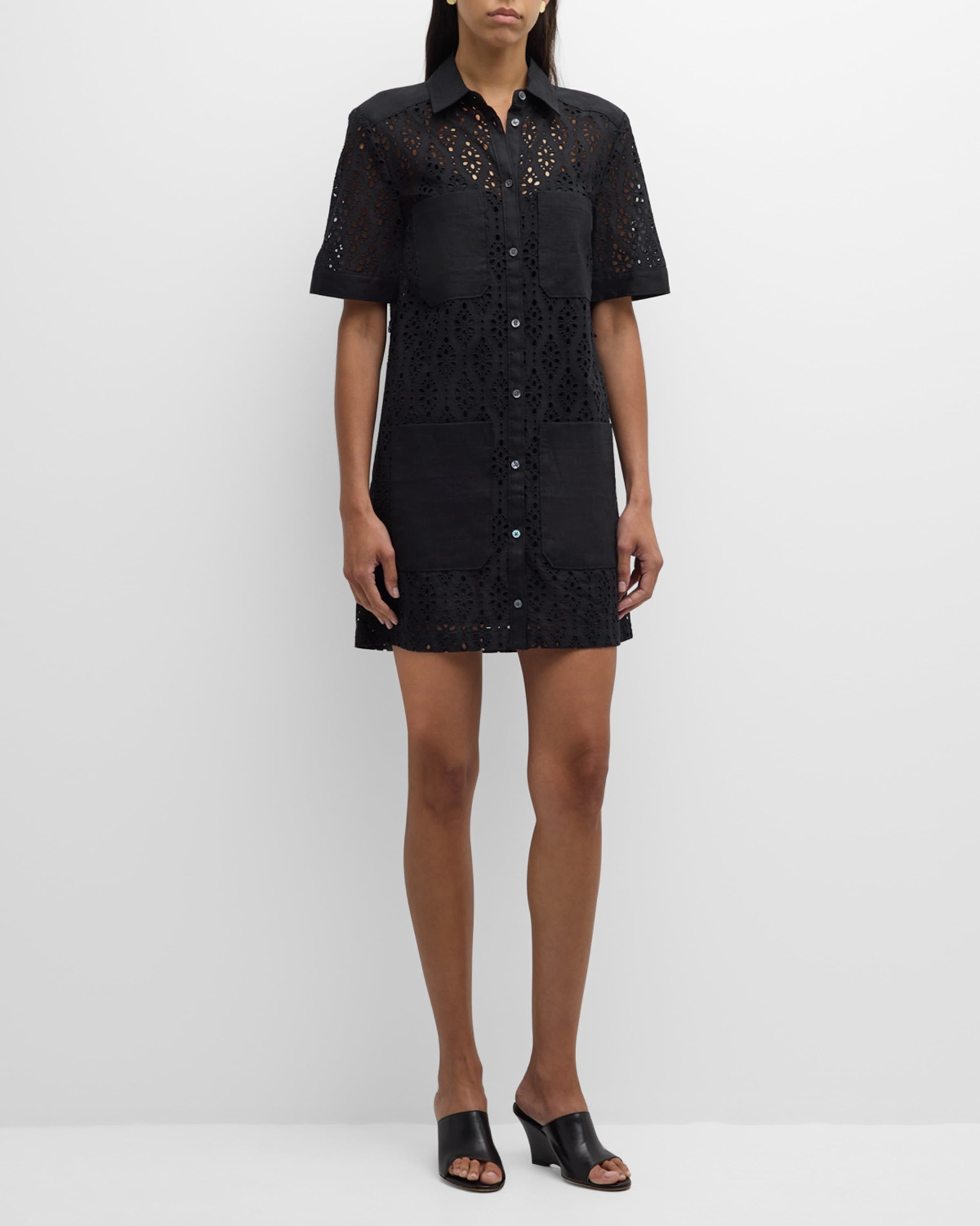 Rafaela Eyelet Mini Shirtdress - 2