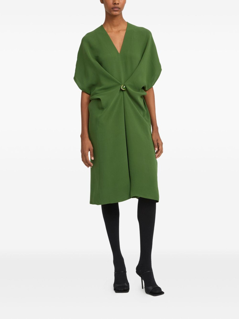 Yves Salomon draped twist-front midi dress outlook