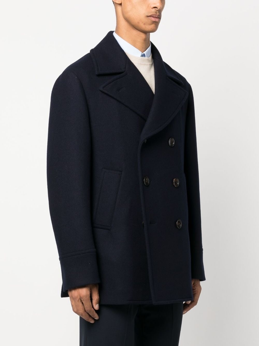 double-breasted cashmere coat - 3