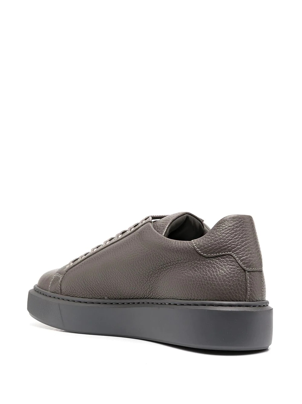 grained leather sneakers - 3