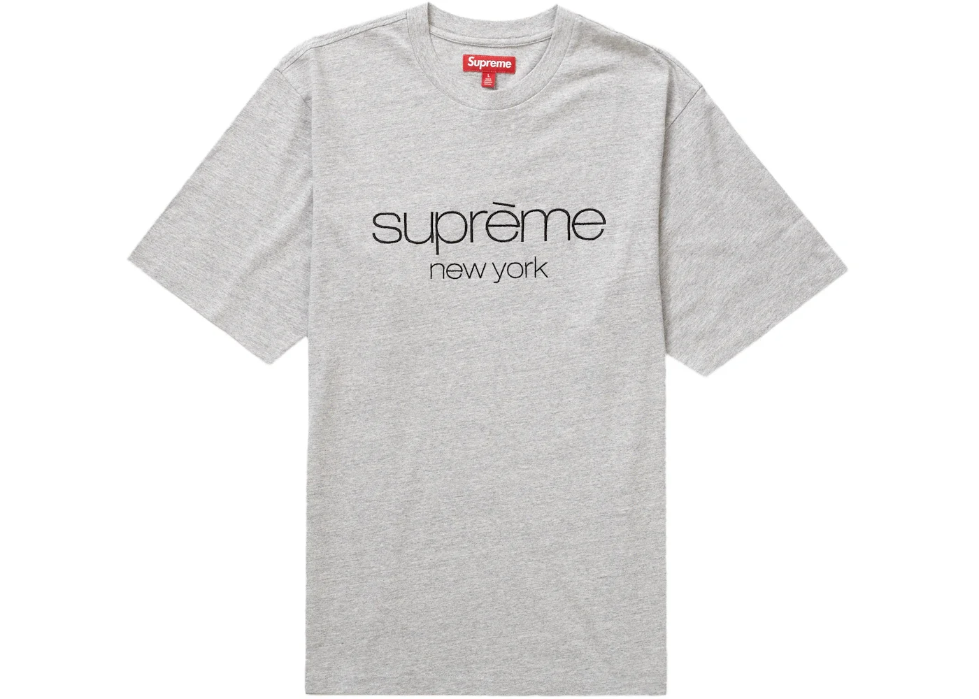 Supreme Classic Logo S/S Top Heather Grey - 1