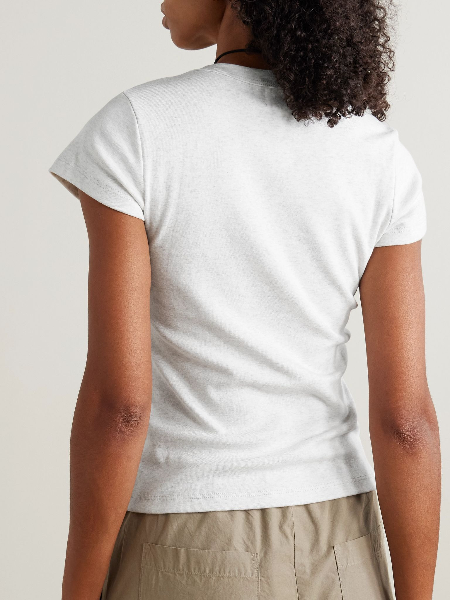 Nando ribbed cotton-jersey T-shirt Light gray - 3