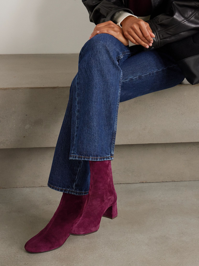 AQUAZZURA Saint Honoré 50 suede ankle boots Red outlook