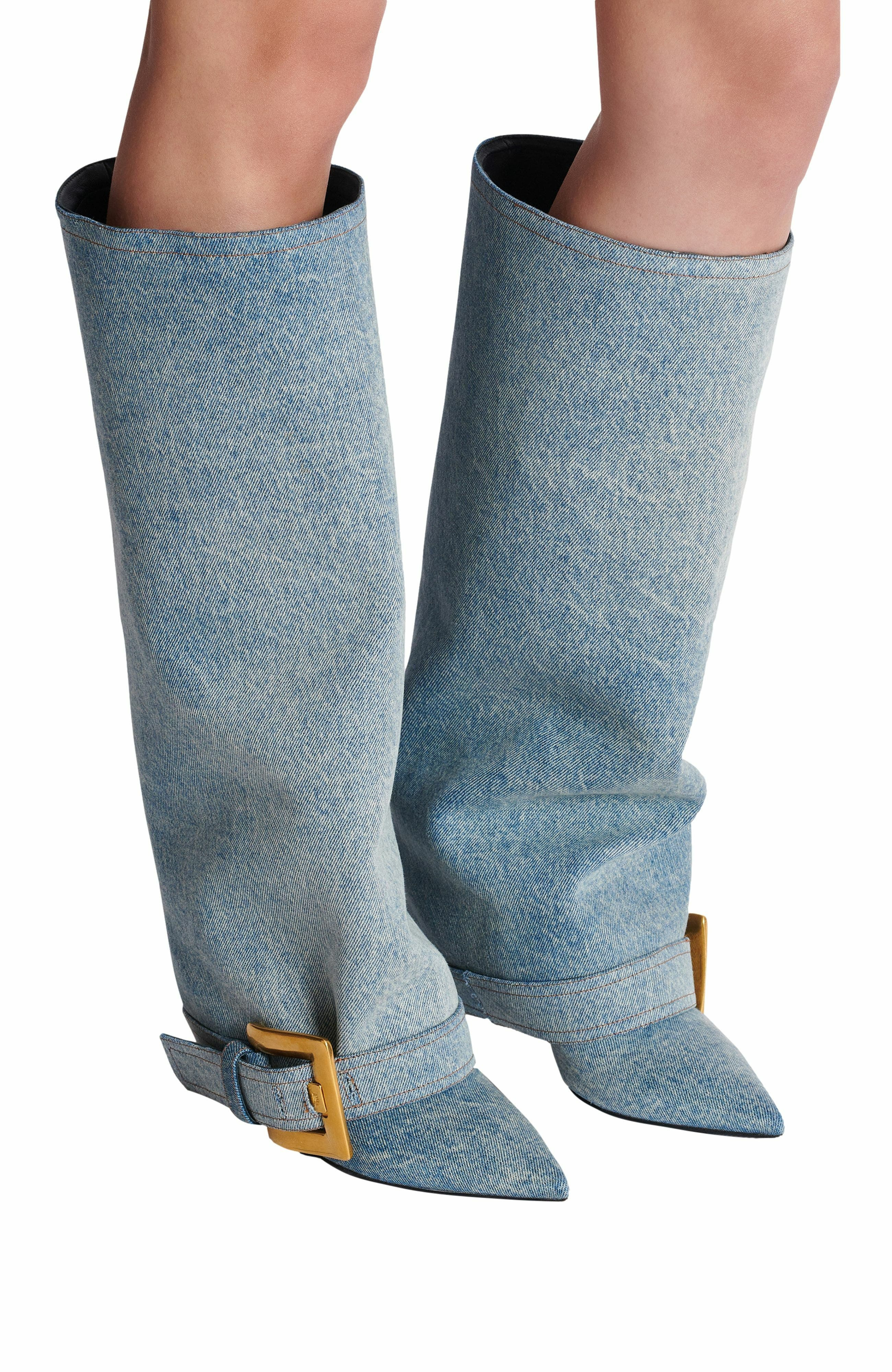 Balmain Anthem denim boots in Blue at Nordstrom - 2