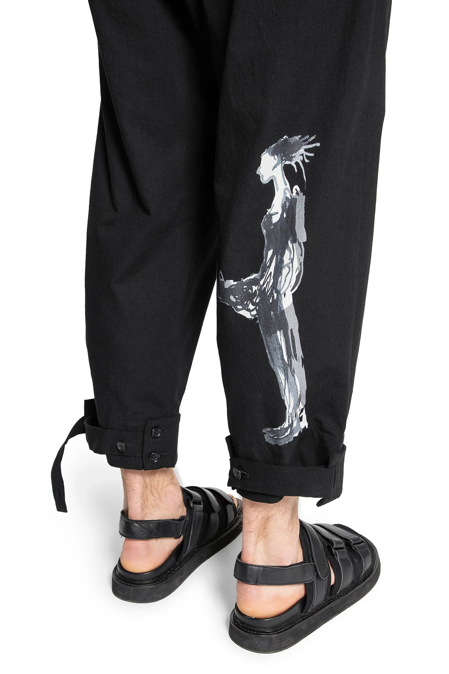 Belted-Hem-Printed-Pants - 4