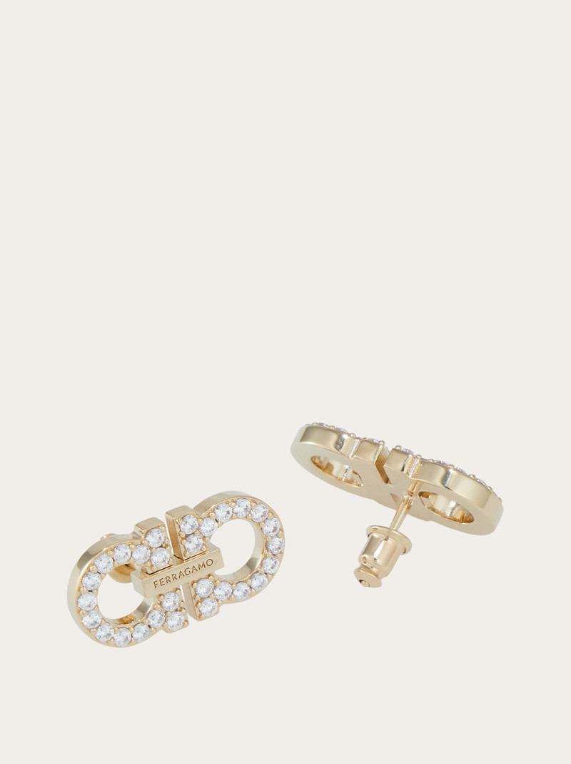FERRAGAMO Double Gancini crystal embellished earrings outlook