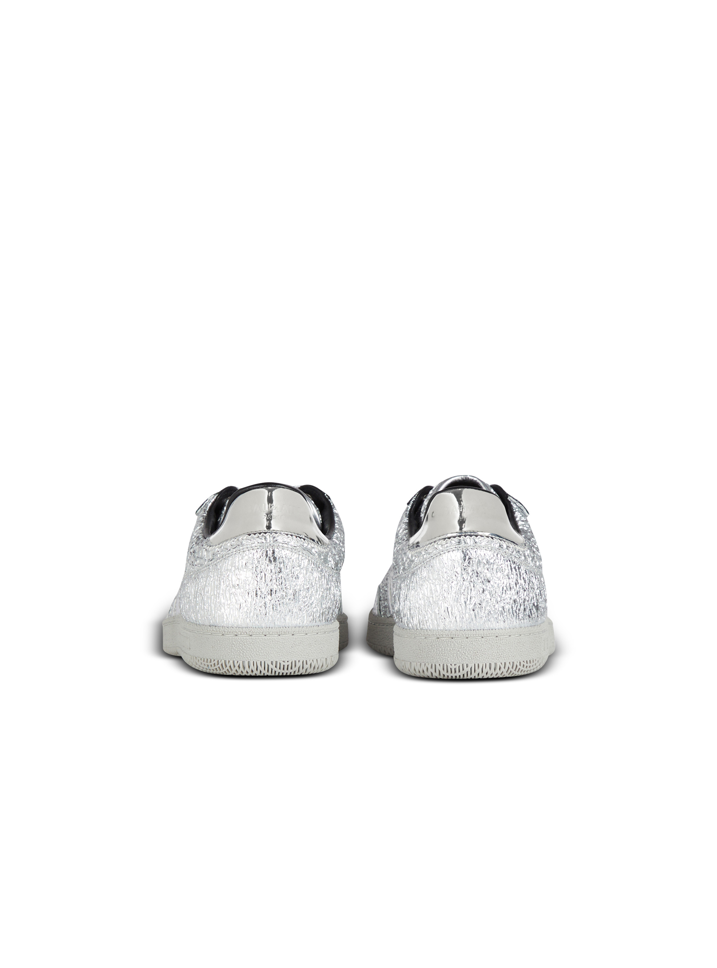 Balmain Swan silver leather sneakers - 5
