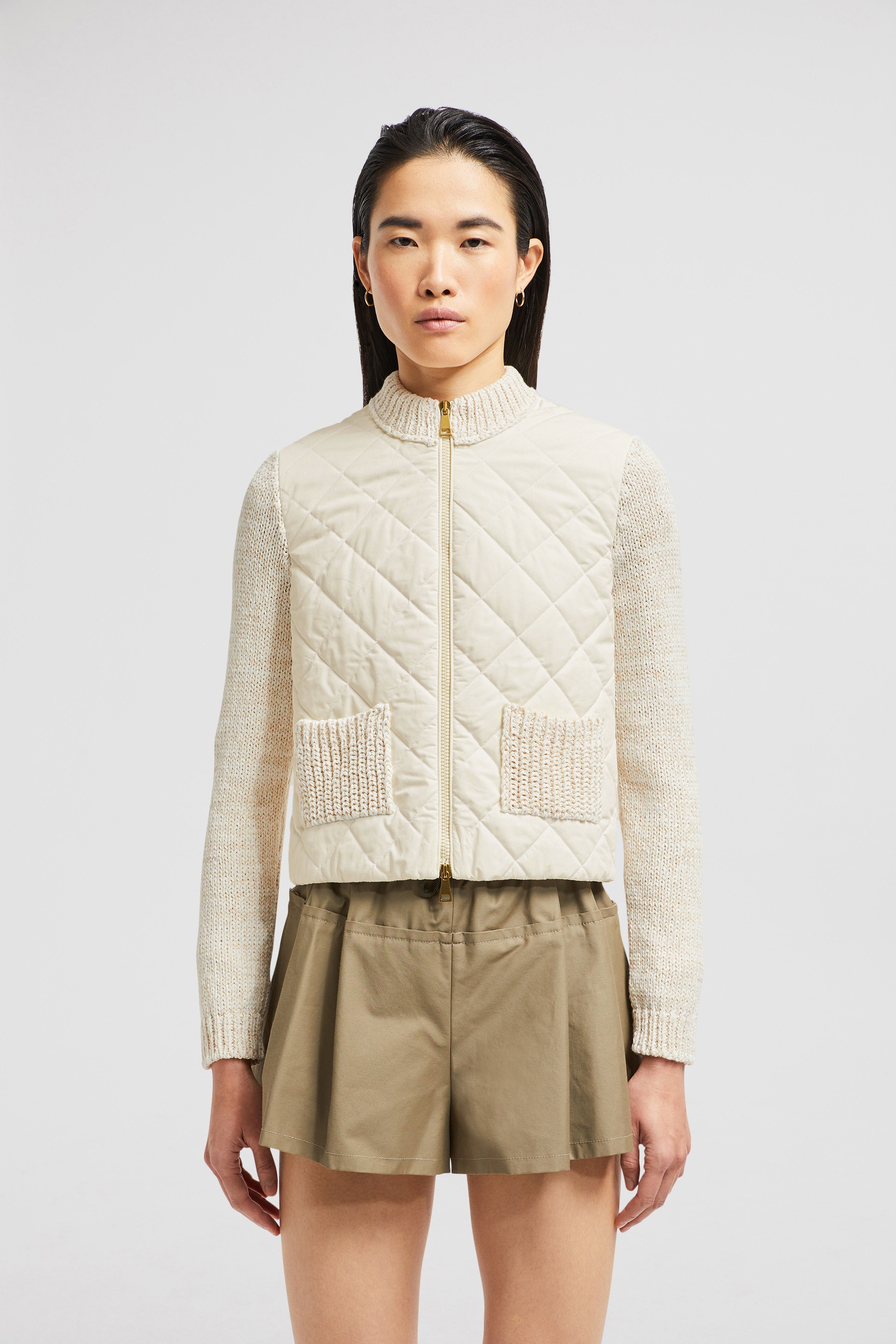 Padded Cotton Zip-Up Cardigan - 3